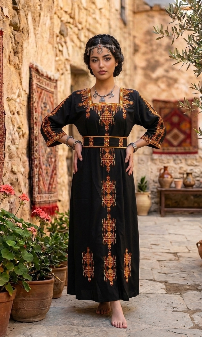 Robe Kabyle de Cérémonie "Kahina" – Chic & Élégance Épurée