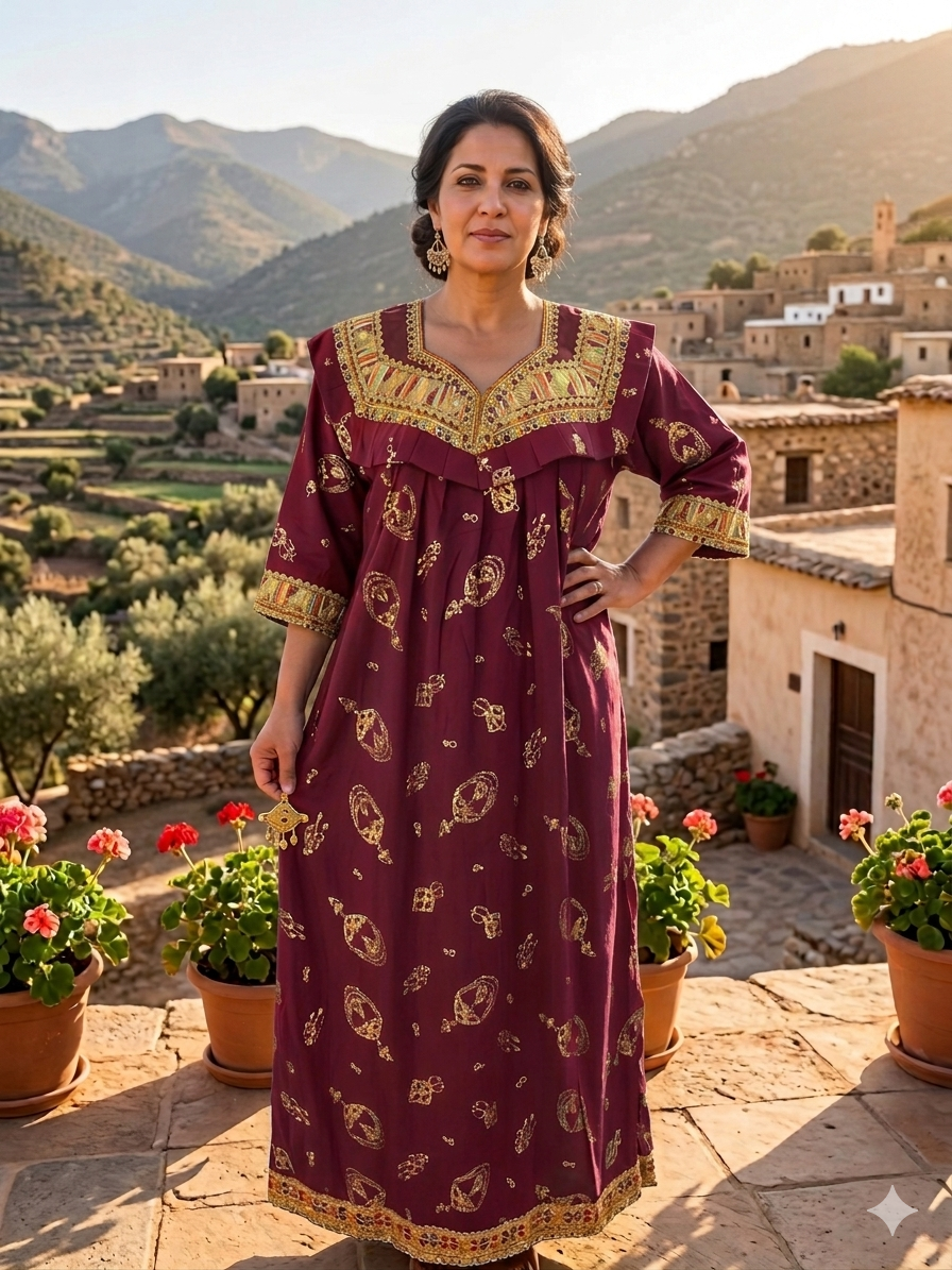 Robe Kabyle d'été maison traditionnelle "Asma"