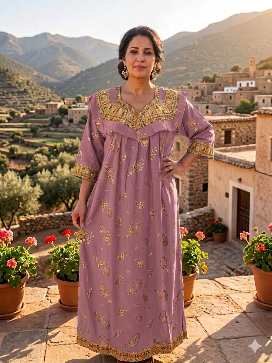 Robe Kabyle d'été maison traditionnelle "Asma"