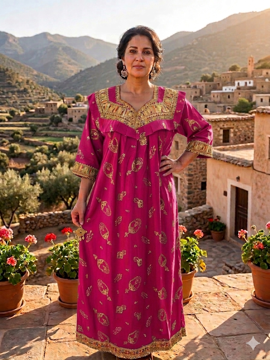 Robe Kabyle d'été maison traditionnelle "Asma"