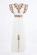 Robe Kabyle de Cérémonie "Thiziri" – Élégance Épurée & Épaules Structurées
