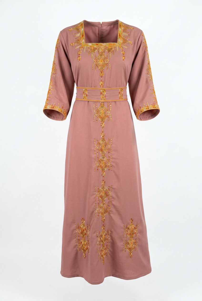 Robe Kabyle de Cérémonie "Kahina" – Chic & Élégance Épurée