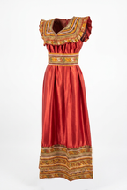 Robe Kabyle Moderne d’Exception "Numidia" – Rouge Impérial