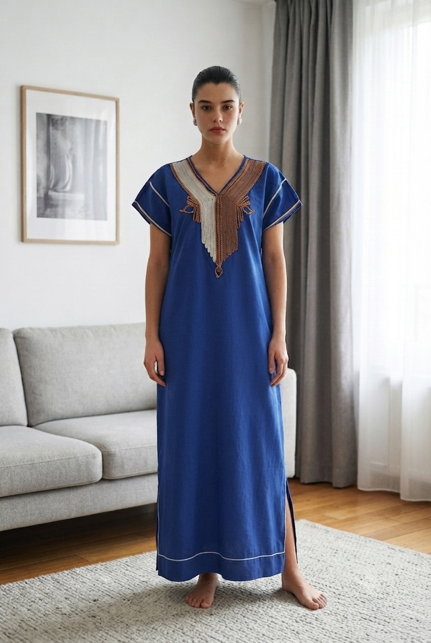 Robe Kabyle Longue à gallons "Nassya"