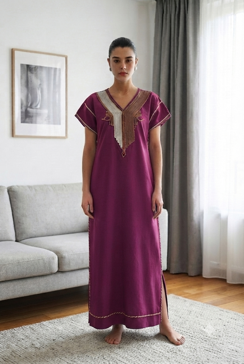 Robe Kabyle Longue à gallons "Nassya"