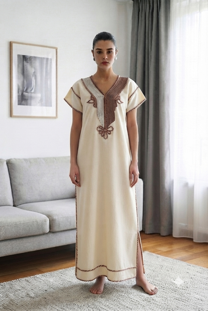 Robe Kabyle Longue à gallons "Nassya"