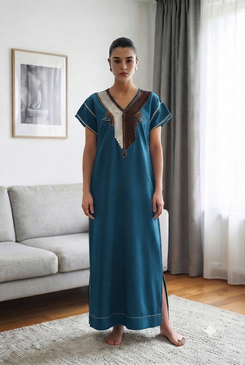 Robe Kabyle Longue à gallons "Nassya"