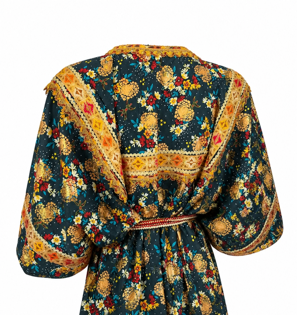Robe maison Fleurie Grande Taille " Layla"