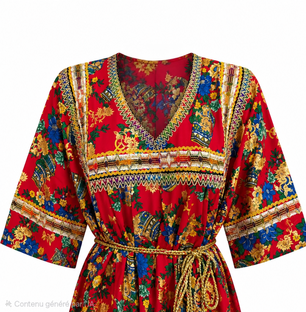 Robe maison Fleurie Grande Taille " Layla"