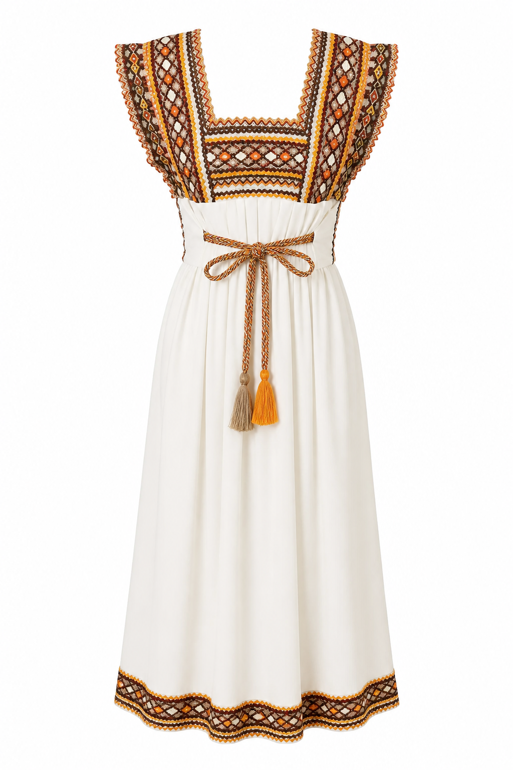 Robe Kabyle Broderie Traditionnelle & Voile Transparent "Amira"