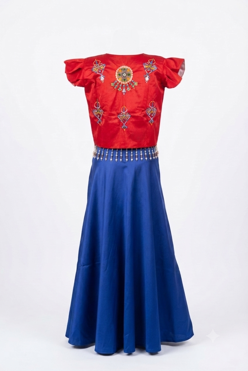 Ensemble Robe & Boléro Brodé Kabyle — Satin & Perles