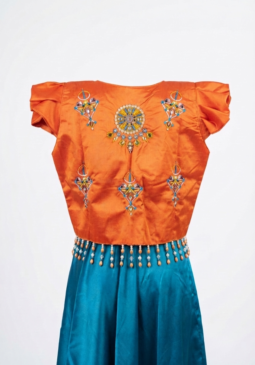 Ensemble Robe & Boléro Brodé Kabyle — Satin & Perles