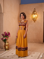 Robe Traditionnelle Kabyle aux Galons Colorés – "Louiza" sans manche