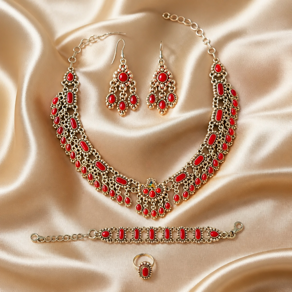 Superbe Collection de Parures de Bijoux Berbères en acier inoxydable