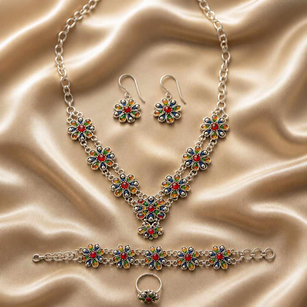 Superbe Collection de Parures de Bijoux Berbères en acier inoxydable