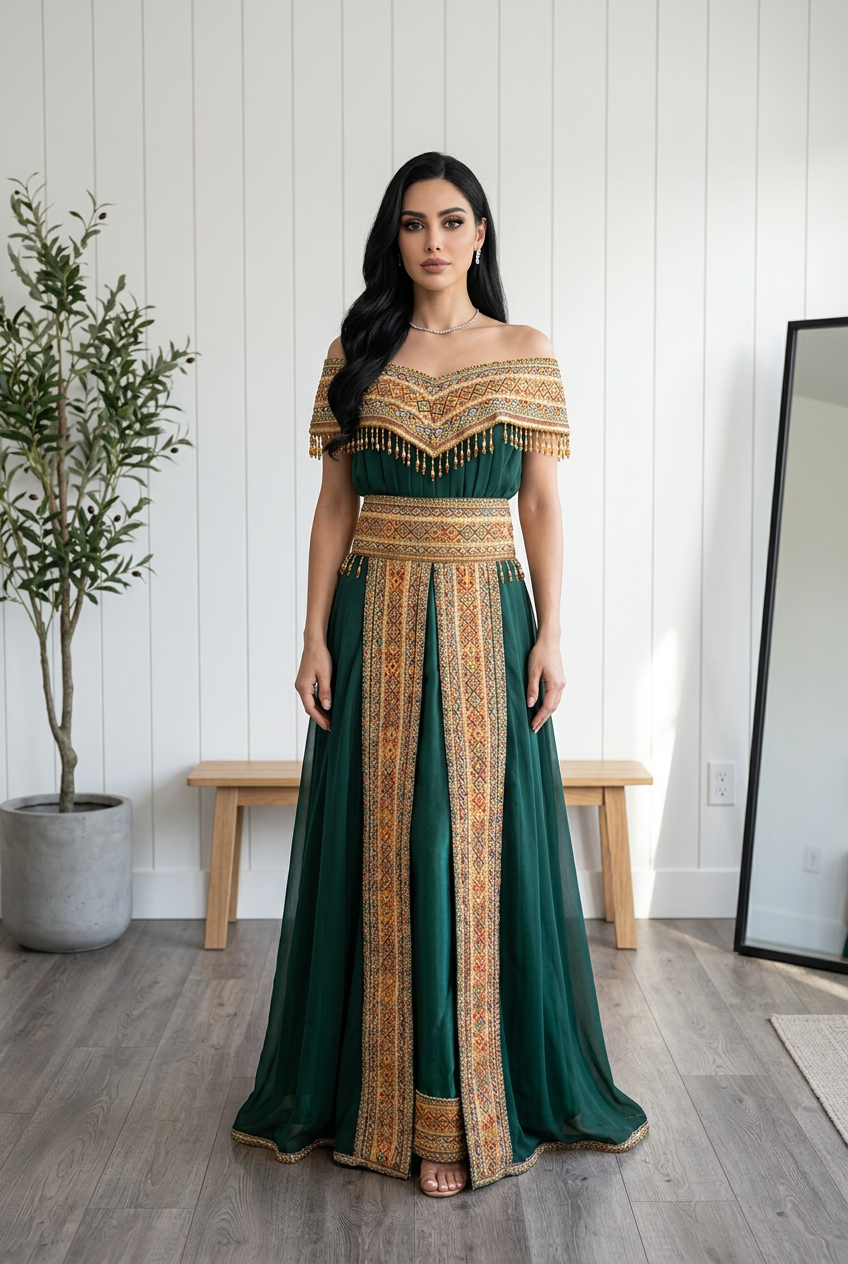 Robe Kabyle Moderne "Mayssa" – Élégance & Tradition